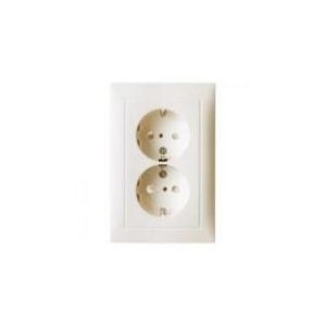 Berker S1 wandcontactdoos 2-voudig met randaarde creme