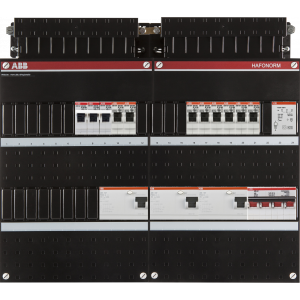 ABB Groepenkast met 9 groepen, krachtgroep en beltrafo, 3 fase - HAD333333-444KT+H44
